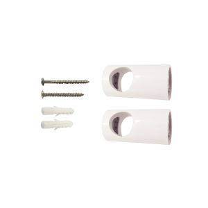 25mm Adjustable Rail Ends incuding fixings - White