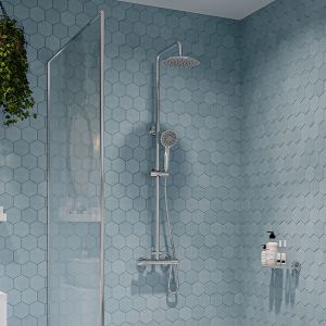 Round Dual Outlet Mixer Shower