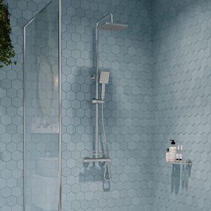 Square Dual Outlet Mixer Shower