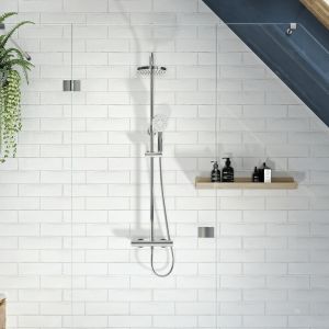 Round Dual Outlet Cool Touch Mixer Shower