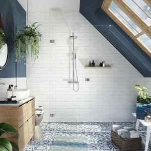 Round Dual Outlet Cool Touch Mixer Shower