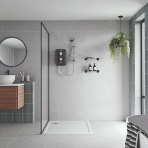 Slim Duo Electric Shower 9.5kw - Piano Black