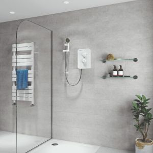 Slim Mono Electric Shower 8.5KW Polar White