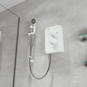 Slim Mono Electric Shower 9.5KW Polar White