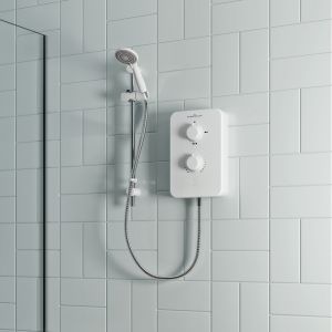Slim Mono Electric Shower 8.5KW Polar White