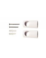 25mm Adjustable Rail Ends incuding fixings - White