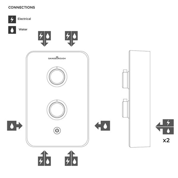 Slim Duo Electric Shower 9.5kw - Titanium Grey