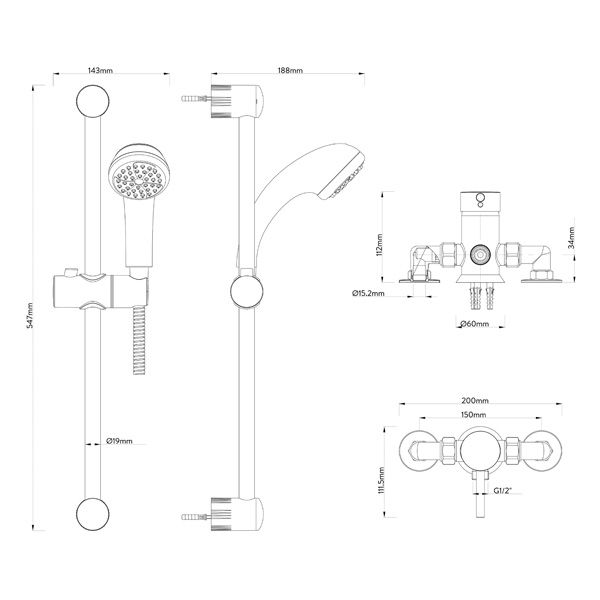 Manual Mixer Shower
